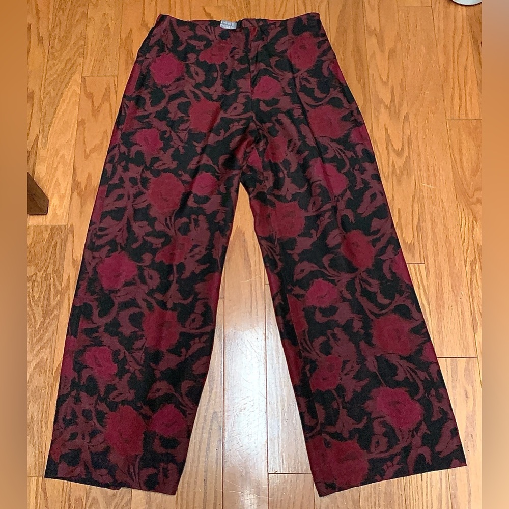 Women’s 8 Sigrid Olsen Wool Silk Blend Abstract Floral Pattern Pants